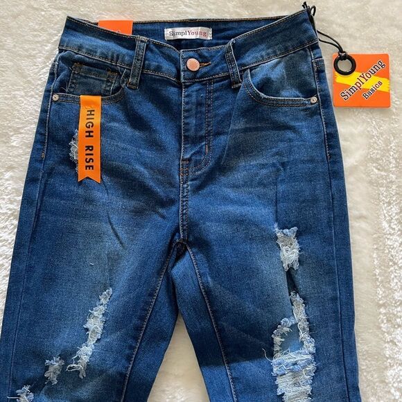 Simple Young Basics High Rise Curvy Skinny Ankle Lenght Jeans - Picture 2 of 7